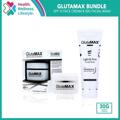 Glutamax Facial Care Bundle Lightening Cream With Glutathione And Facial Wash With Nano White