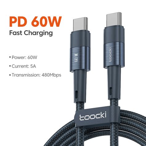 Elough 60W 100W USB C To USB C PD Cable Fast Charging Type C To Type C