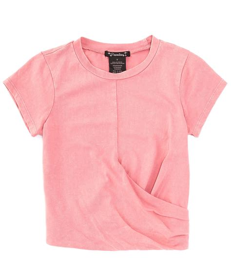 Xtraordinary Big Girls 7 16 Short Sleeve Pleat Front T Shirt Dillards