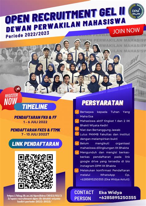 OPEN RECRUITMENT DPM IIK BHAKTI WIYATA KEDIRI PERIODE 2022 2023 DPM