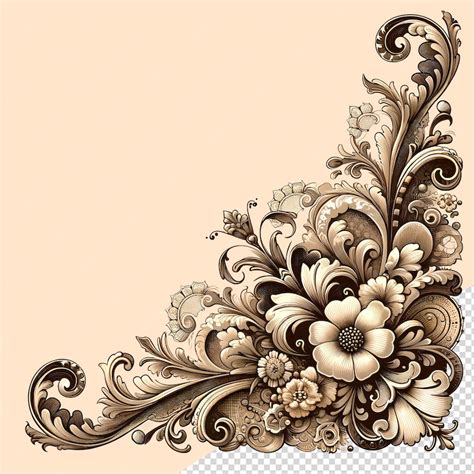 premium psd page corner design floral corner design