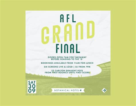 AFL Grand Final — Botanical Hotel South Yarra