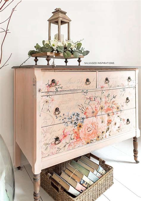 Floral Transfers For Furniture Spring Dresser Makeover Salvaged