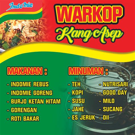 Jual Spanduk Banner Warkop Warung Kopi Warung Indomie Warmindo Keren