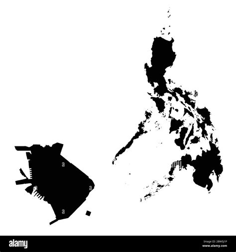 Vector Map Philippines And Manila Country And Capital Isolated Vector