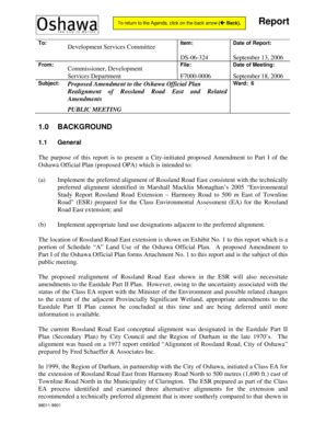 Fillable Online Oshawa Amendment To Oshawa Official Plan Realignment Of