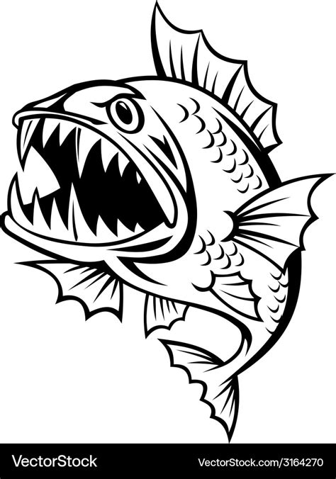 Angry Fish Royalty Free Vector Image VectorStock