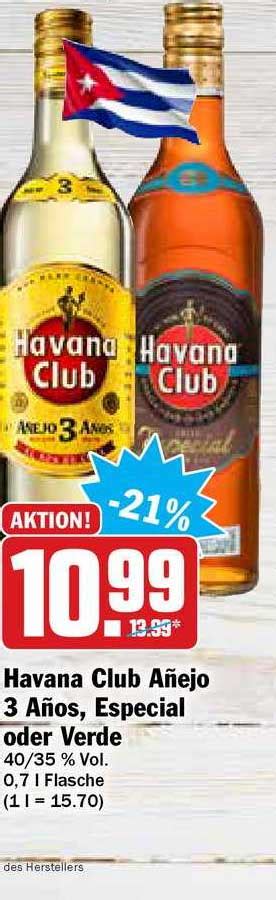 Havana Club Añejo 3 Años Especial Oder Verde Angebot bei Hit