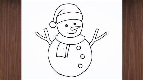 How To Draw A Snow Man Drawing Easy Step By Step Snow Man Youtube