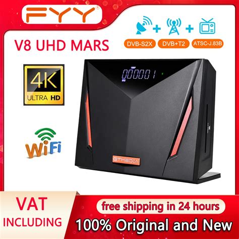 Novo 4k ultra hd decodificador gtmedia v8 uhd mars tv satélite receptor