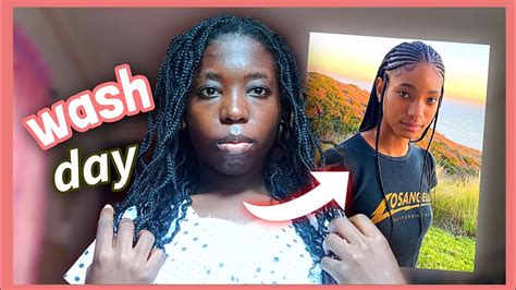 Full Natural Hair Wash Day Routine After 2 Months Protective Style Youtube