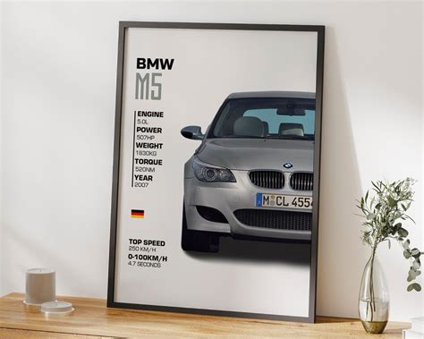 Bmw M5 Poster Bmw M5 Print Supercar Poster Classic Car Etsy