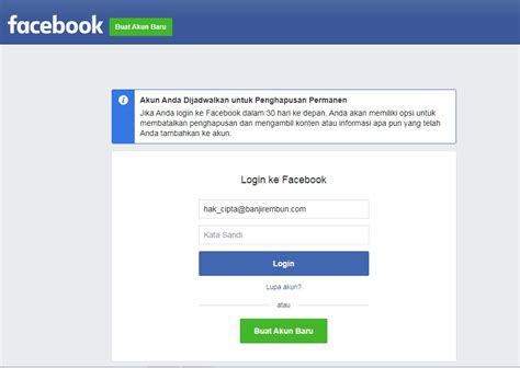 Cara Nak Mengaktifkan Kembali Akun Facebook Yang Telah Dihapus