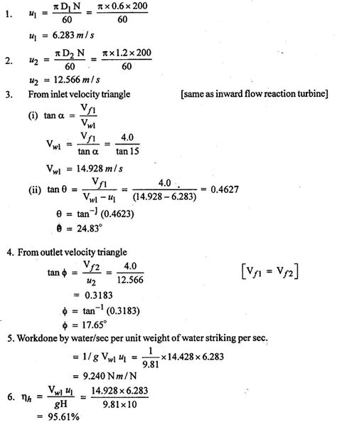 Solved Examples Based On Outward Flow Reaction Turbine