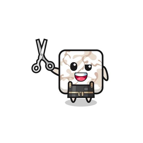 Premium Vector Ceramic Tile Character As Barbershop Mascot