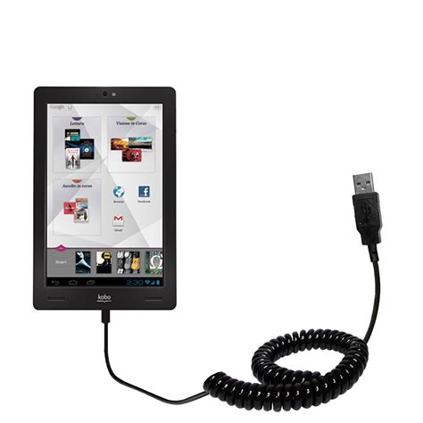 Coiled Power Hot Sync Usb Cable Suitable For The Kobo Arc With Both Data And Charge Features