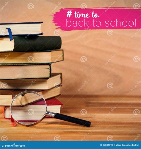 Composite Image Of Back To School Text With Hashtag Stock Illustration