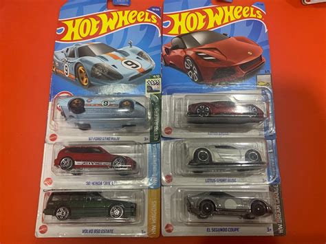 Hot Wheels Lotus Emira Lotus Sport Elise El Segundo Coupe Volvo Estate Honda Civic