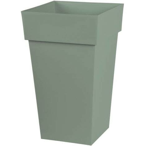 EDA PLASTIQUE Pot de fleur haut carré Toscane 39 x 39 x H 65 cm