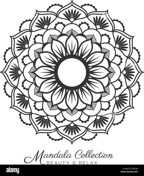 Tibetan Mandala Decorative Ornament Design For Coloring Page Greeting