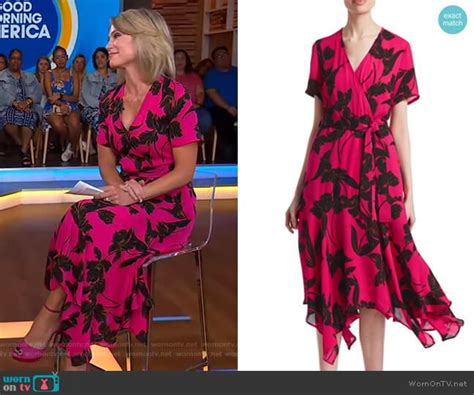 Amys Pink Floral Wrap Dress On Good Morning America Wrap Dress Floral Wrap Dress America Dress