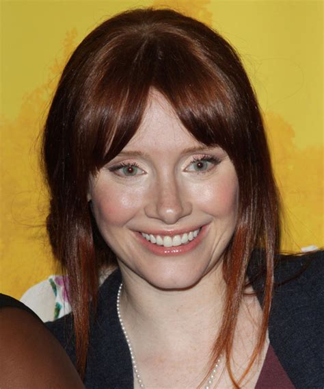 Bryce Dallas Howard Long Straight Dark Auburn Red Updo Hairstyle With