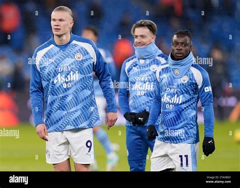 Manchester Uk 3rd Dec 2023 Erling Haaland Jack Grealish And Jeremy