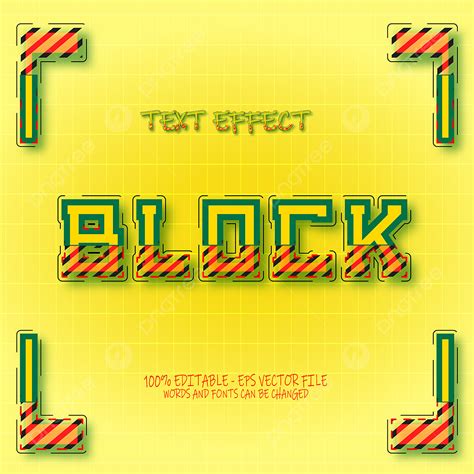 Editable Text Effect Vector Art Png Block Editable Text Effect Yellow