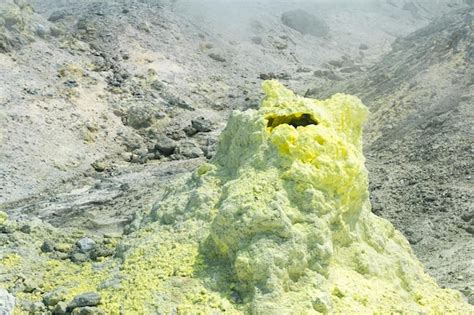 Premium Photo Sulfur Deposits Around A Solfatara In A Fumarole Field