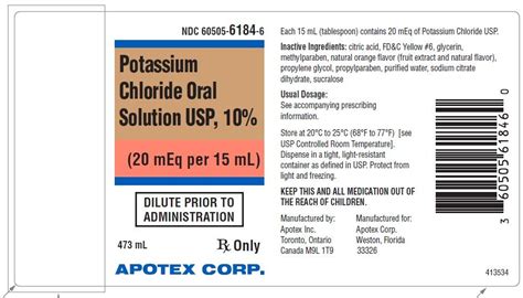 Potassium Chloride Oral Solution Package Insert Drugs