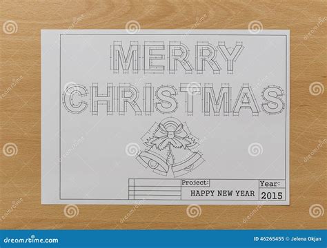 Merry Christmas Blueprint Stock Image Image Of Christmass