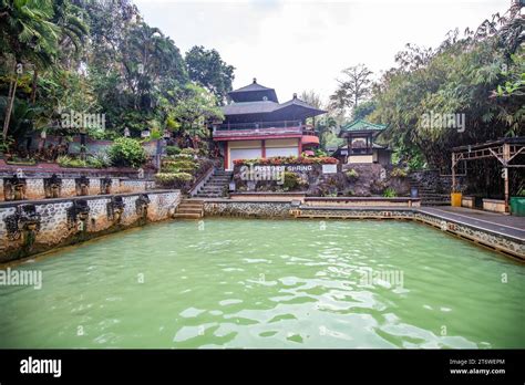 Hot Springs Thermal Bath In The Tropical Jungle Ritual Sulphurous Pool For Swimming Banjar
