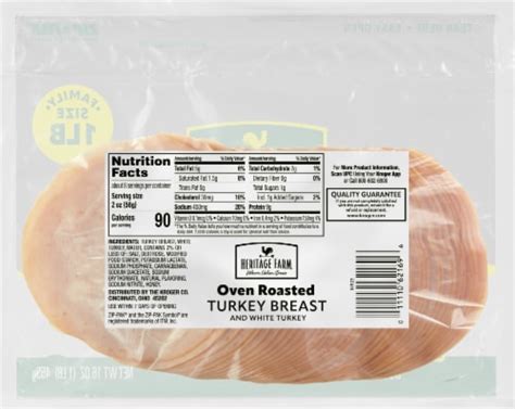 Heritage Farm Deli Style Oven Roasted Turkey Breast 16 Oz King Soopers