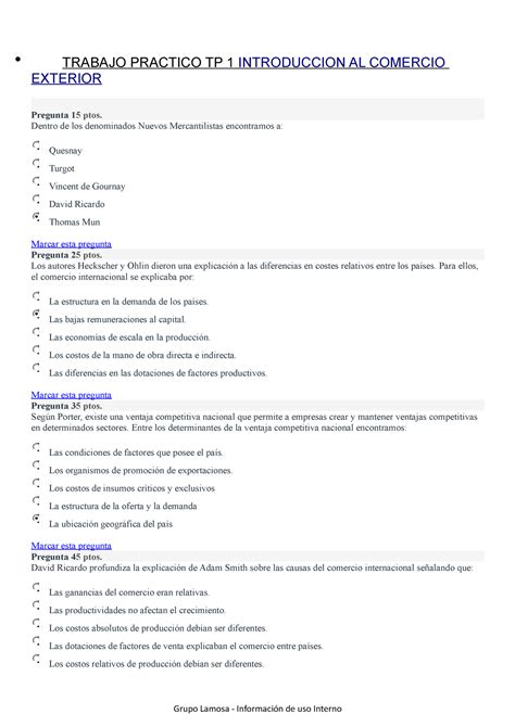 Trabajo Practico Tp Introduccion Al Comercio Exterior Trabajo