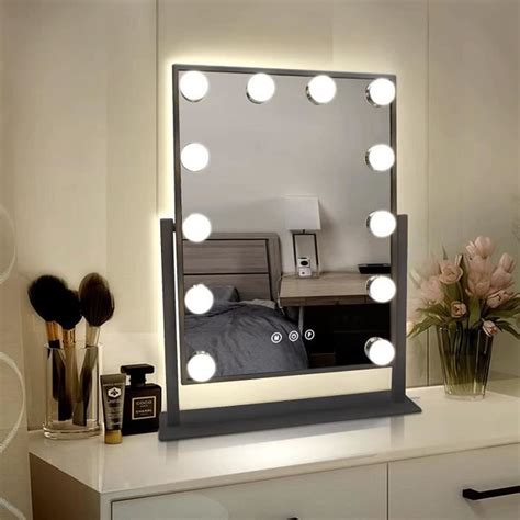 Miroir de maquillage lumineux Hollywood avec 3 modes d éclairage et