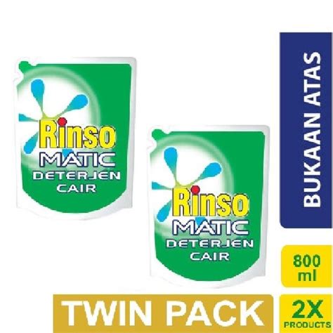 Jual Rinso Matic Liquid Top Load Pouch 800 Ml Twin Pack Shopee Indonesia