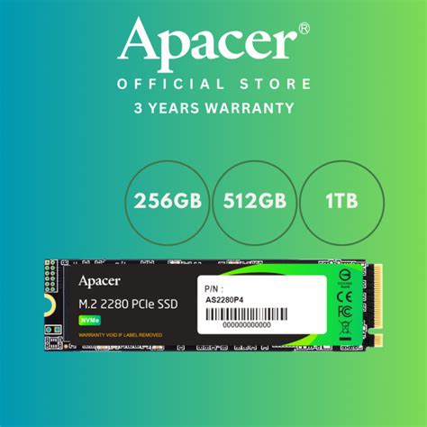 Apacer AS2280P4 M.2 PCIe Gen3x4 Internal SSD (256GB | 512GB | 1TB ...