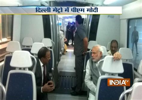 Pm Modi Travels In Delhi Metro From Dhaula Kuan To Dwarka India Tv Youtube