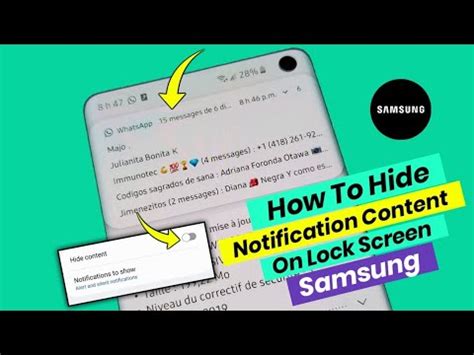 How To Hide Notification Content On Lock Screen In Samsung Mobile