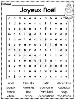 No L Hiver Et Les C L Brations Les Mots Cach S Christmas Word Search