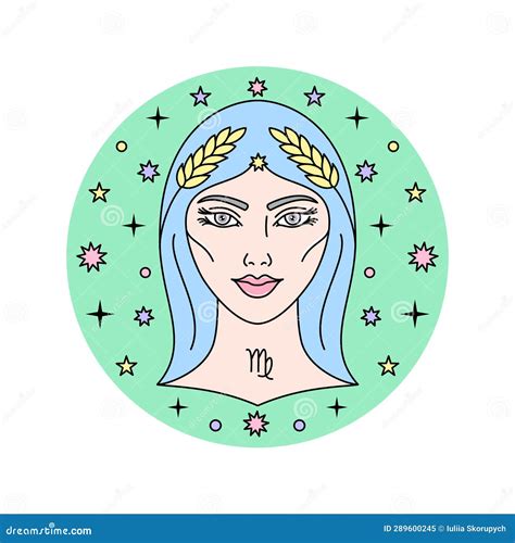 Virgo Zodiac Sign Stock Illustration Illustration Of Head 289600245