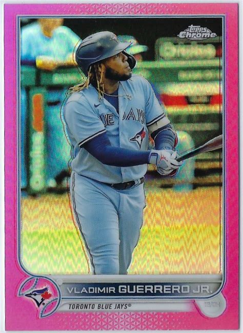 2022 Topps Chrome Vladimir Guerrero Jr 81 Pink Refractor Toronto Blue