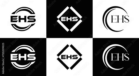 EHS logo. E H S design. EHS letter. EHS, E H S letter logo SET design ...