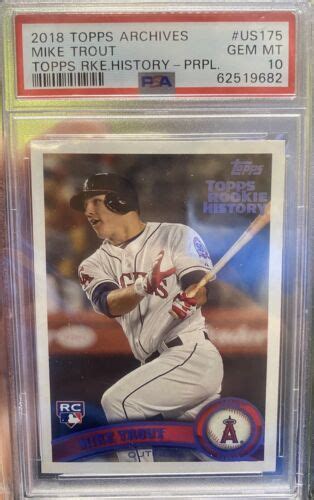 Topps Archives Mike Trout Rookie History Us Gem Mint Psa