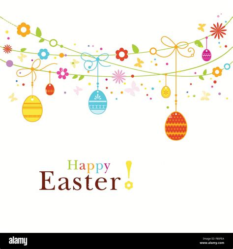 Colorful Happy Easter Border Stock Vector Image And Art Alamy