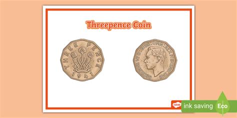 Threepence Coin Display Poster Hecho Por Educadores