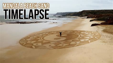 Yin Yang Mandala Beach Sand Art Timelapse Baleal Peniche Portugal