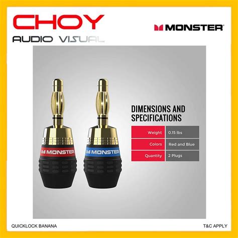 Monster Cable Quicklock Banana Plug Pack Of Pcs Choy Audio Visual