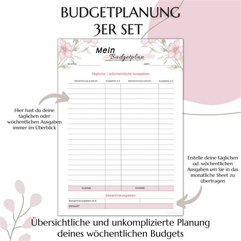 Budget Planer Deutsch Fixkosten F R Binder Spartracker Finanzplaner