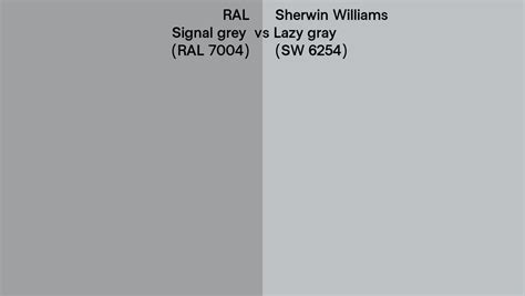 RAL Signal Grey RAL 7004 Vs Sherwin Williams Lazy Gray SW 6254 Side